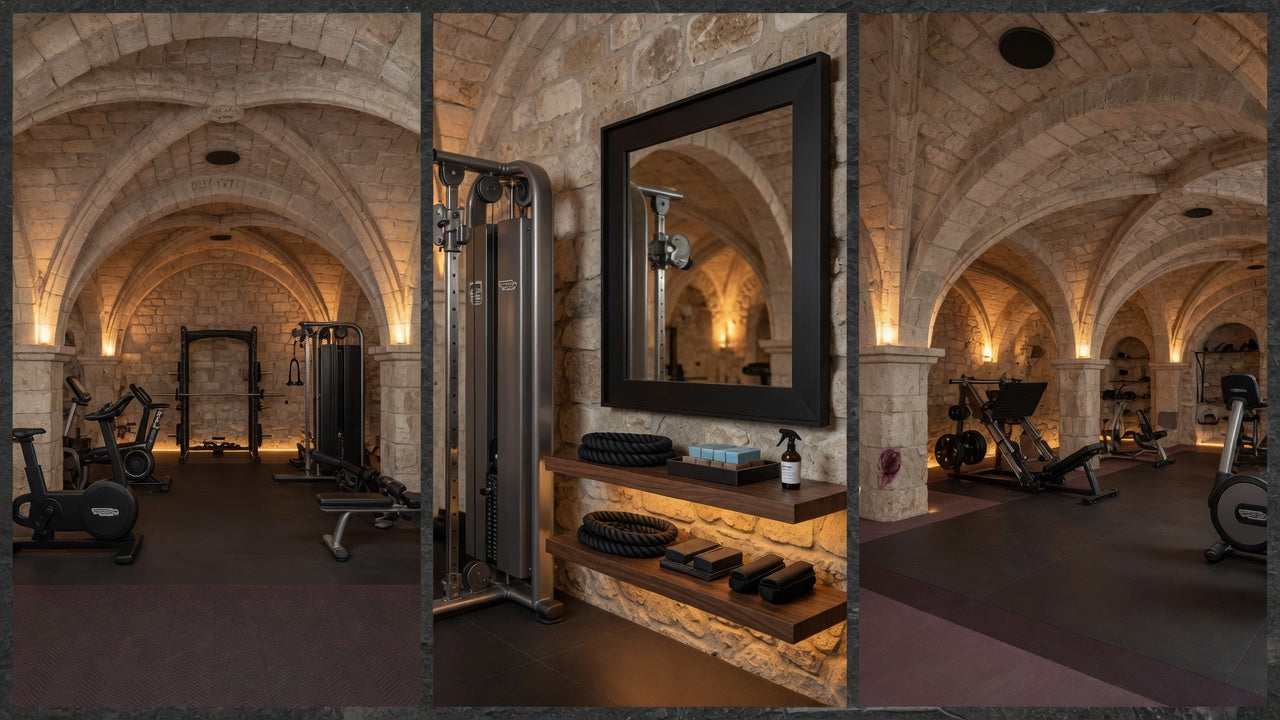 Salle de sport en cave voûtée : aménager un sous-sol de maison de maître