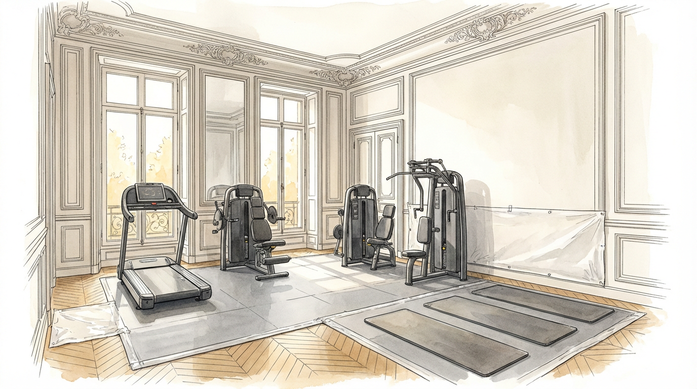 Concevoir un home gym professionnel dans un hôtel particulier à Paris : contraintes, conception et exigence haut de gamme