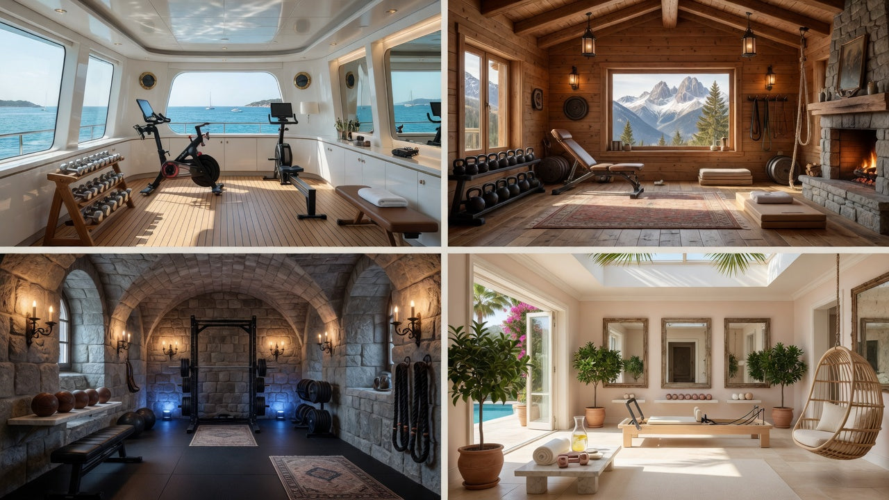 Salle de sport dans un yacht, un chalet, une cave ou une villa de luxe : adapter le fitness à chaque environnement