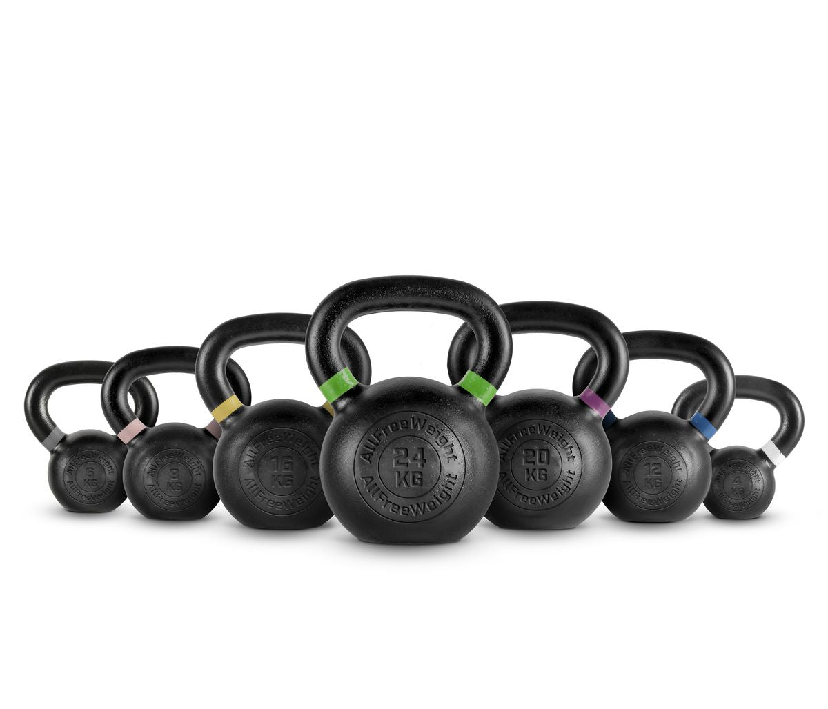 Kettlebell Cast Iron - Série complète de 4 à 28 kg - 2 unités par poids (Neuf)