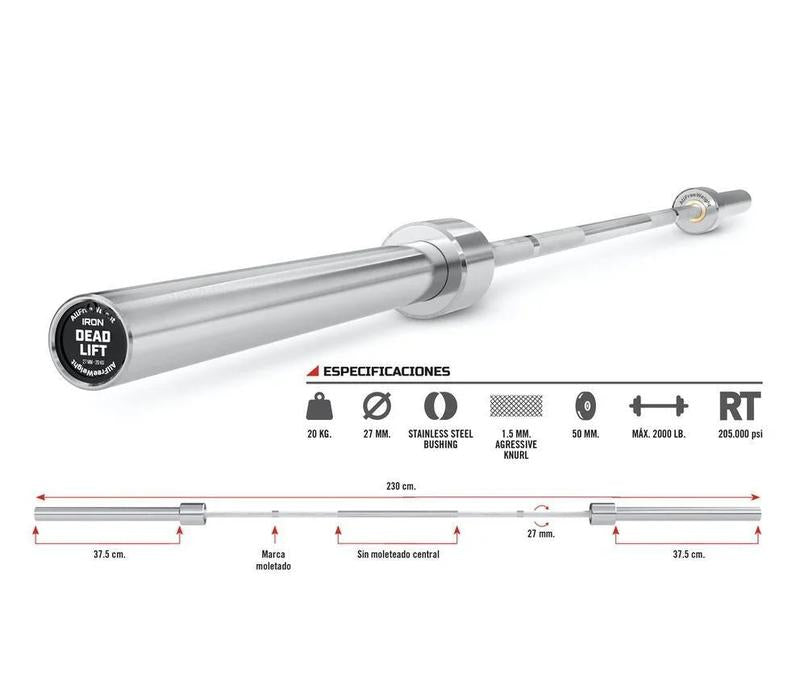 Barre Iron Deadlifting 230cm/50mm (Neuf)