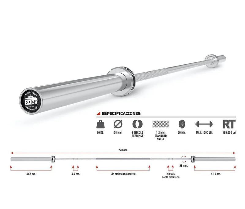 Barre Rock Crosstraining 220cm/50mm (Neuf)