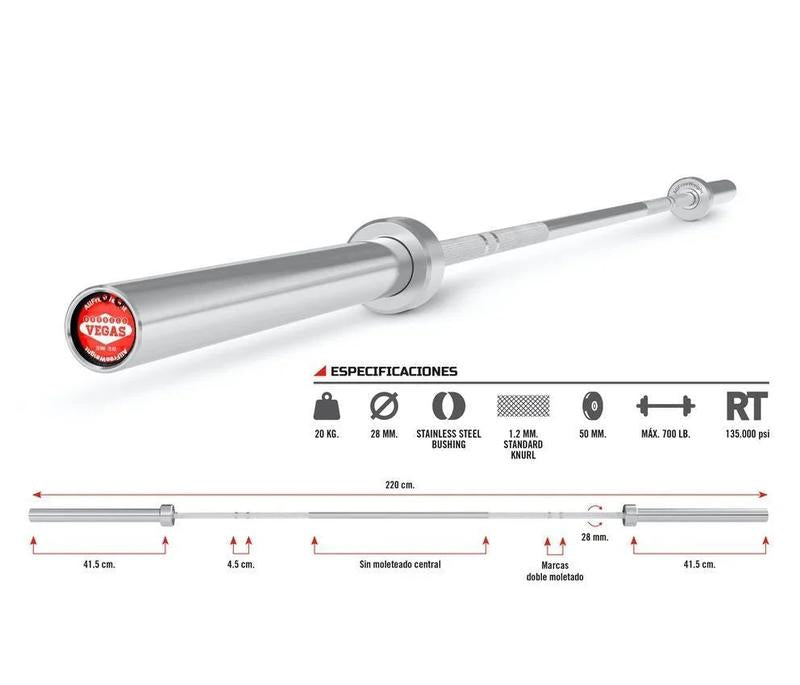 Barre Vegas Crosstraining 220cm/50mm (Neuf)