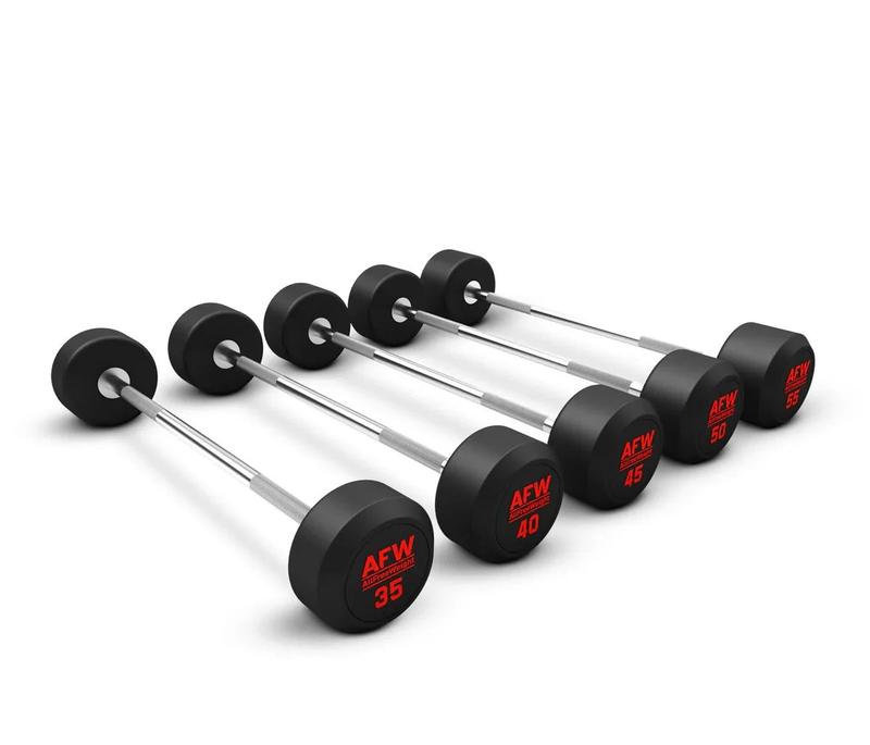 Kit 5 Barres Droites Biceps Caoutchouc R Plus 35 à 55kg (Neuf)