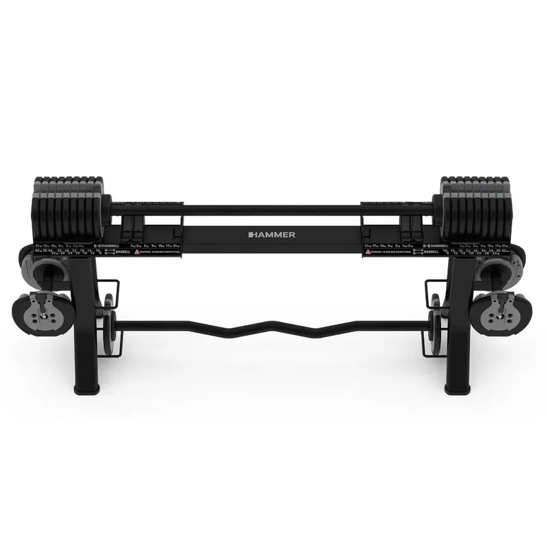 SmartLock 8.0 - Ensemble haltères + barres réglables de 5 à 42kg (Neuf)