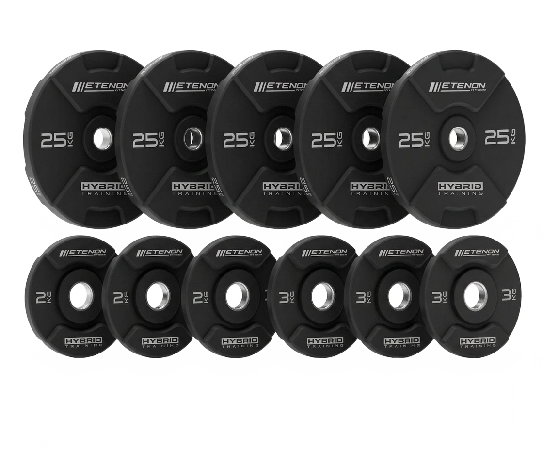 Disques Uréthane Sled Hyrox Hybrid Training – Charge complète 170 kg (2 à 25 kg) (Neuf)